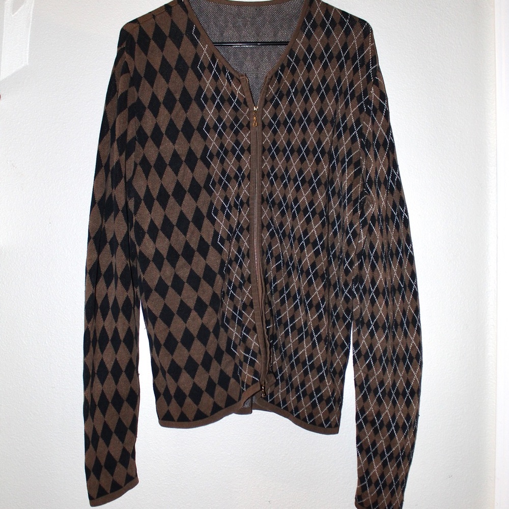 Vintage Argyle Cardigan Sweater